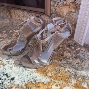 Chic Bronze Strappy Heels